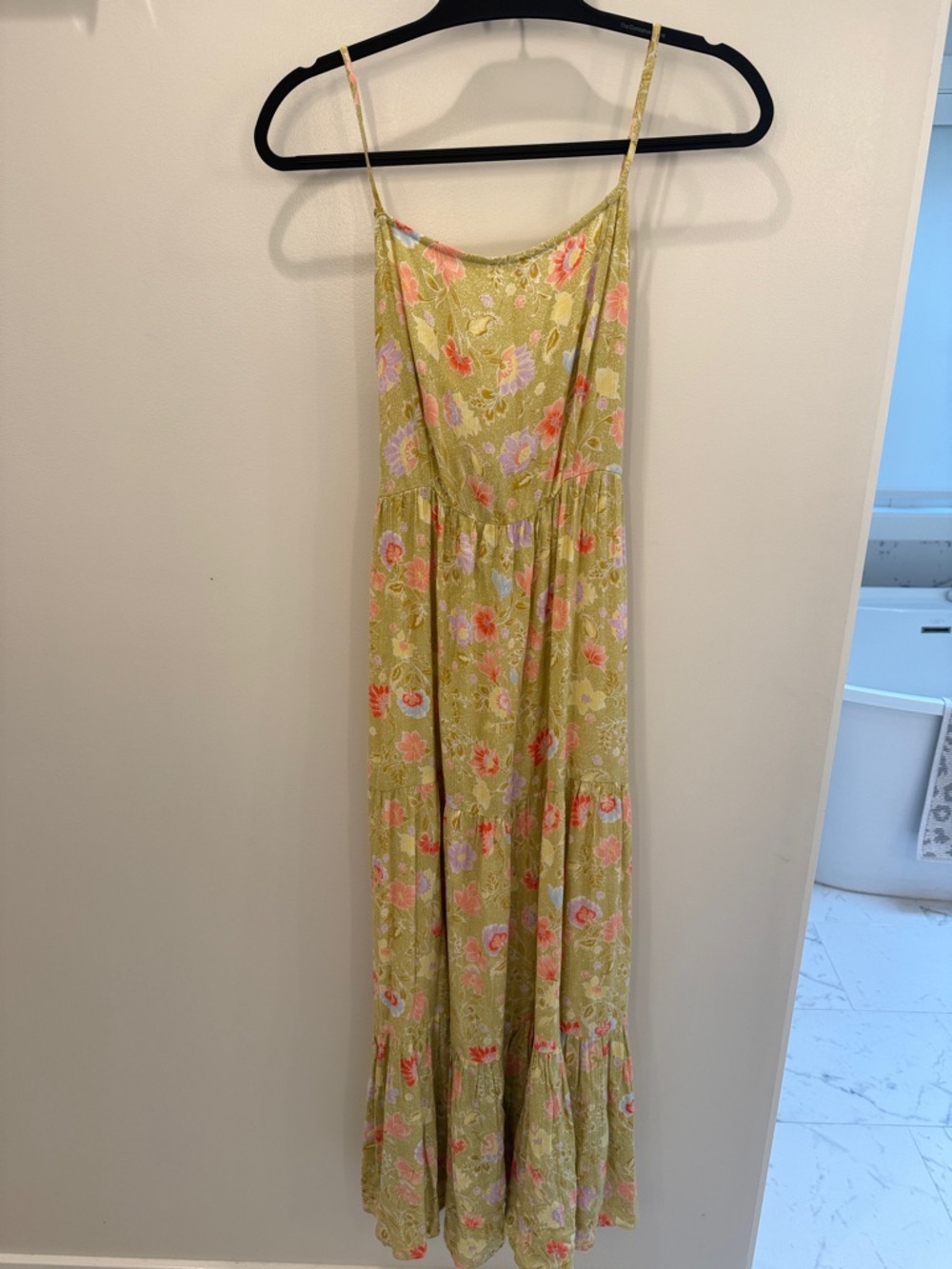 Billabong Yellow Floral Top with Coral Accents